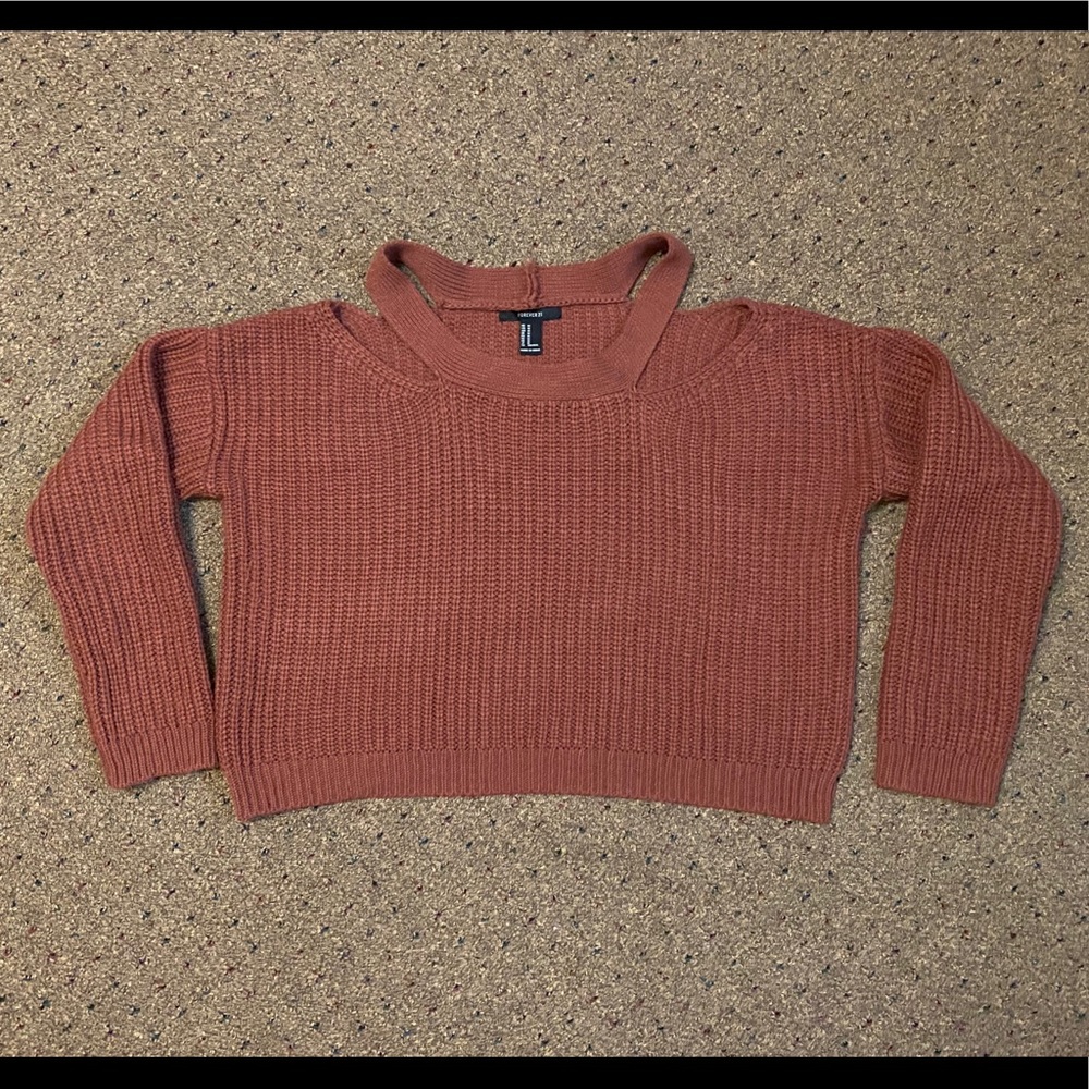 NWOT Dusty Pink Open Collar Sweater - Picture 1 of 8